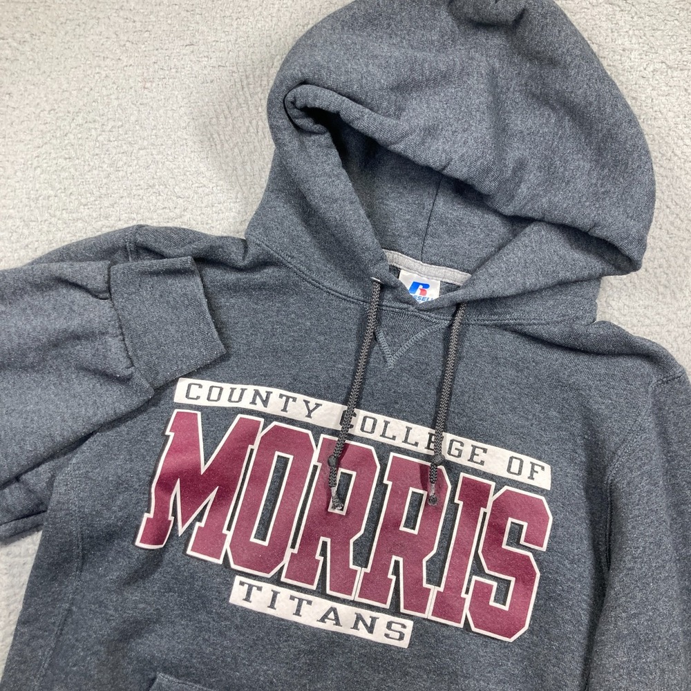 County College of Morris Titans Hoodie Adult Small Gray Pullover Sweatshirt